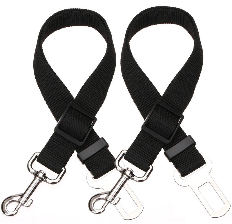 Elisel Elisel 2 Packs Adjustable Length Pet Dog Cat car seat Belt Pet seat Belt Pet Accessories for Dogs Cats and Pets (Black) - Image 1